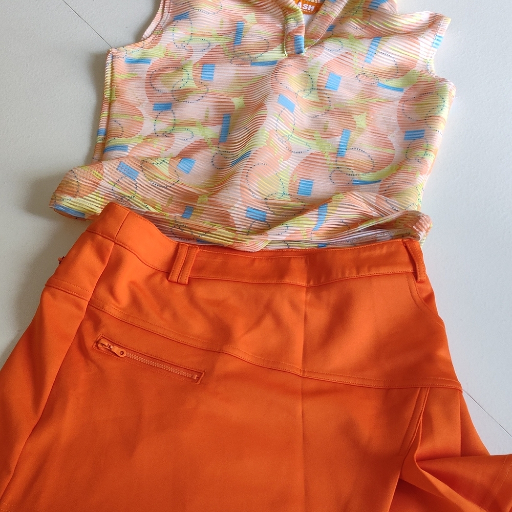 PGA Tour Orange Skirt Set Vibrant Style